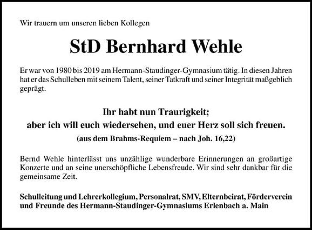todesanzeige berndwehle